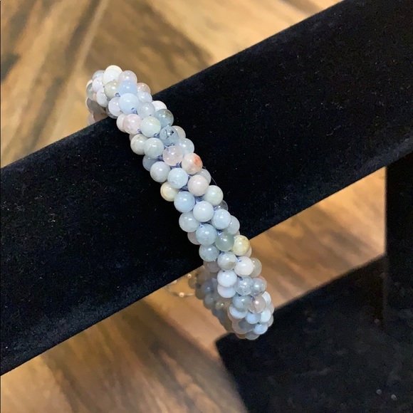 crocheted Morganite bracelet - Picture 4 of 8